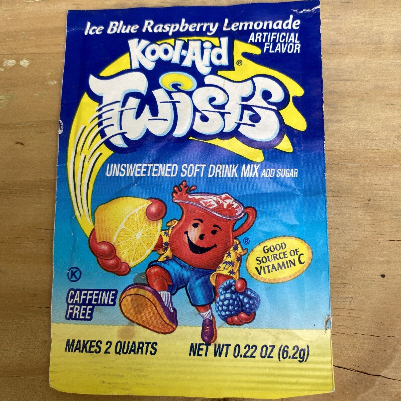 VINTAGE Kool-Aid Twists Ice Blue Raspberry Lemonade Soft Drink Mix Packet Single