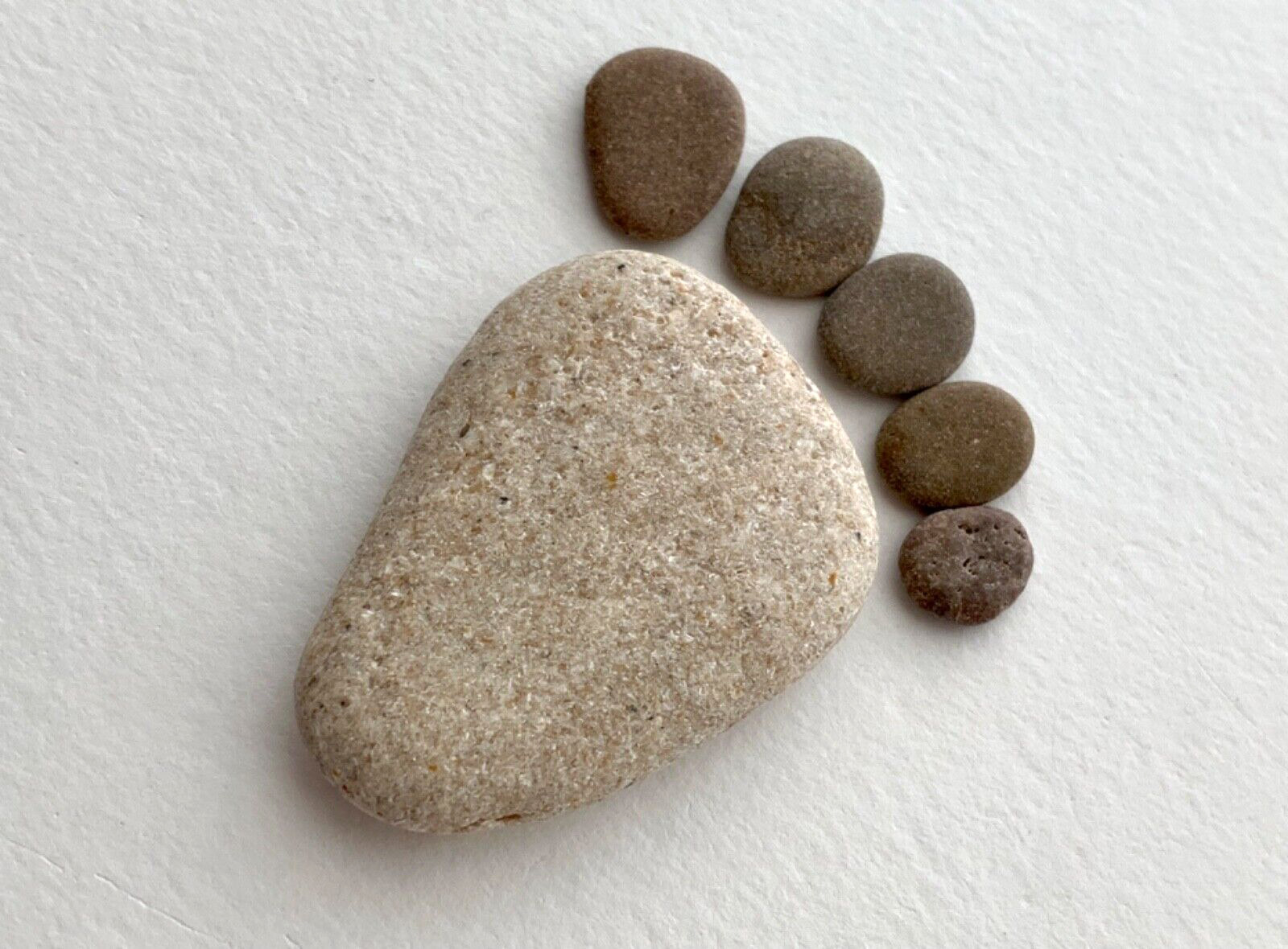 Barefoot Foot Print Rocks Natural Beach Stone Pebble Art Craft baby sign F1 USA