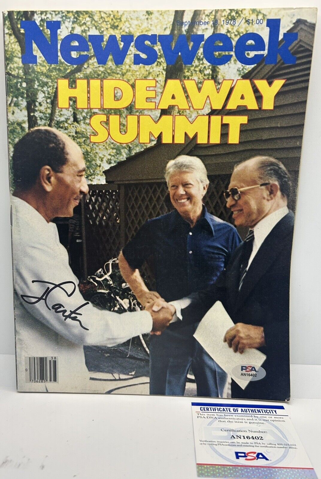 Jimmy Carter Signed 1978 Newsweek Magazine Camp David Accords PSA DNA COA