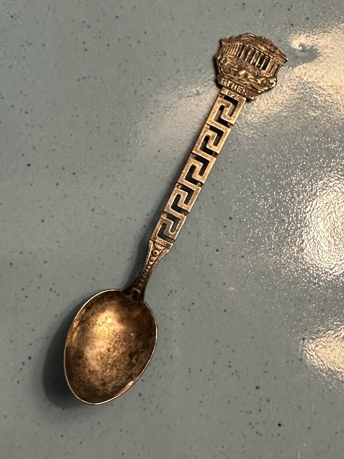 Vintage Athens Greece Souvenir Spoon Collectible Athena Greek Key