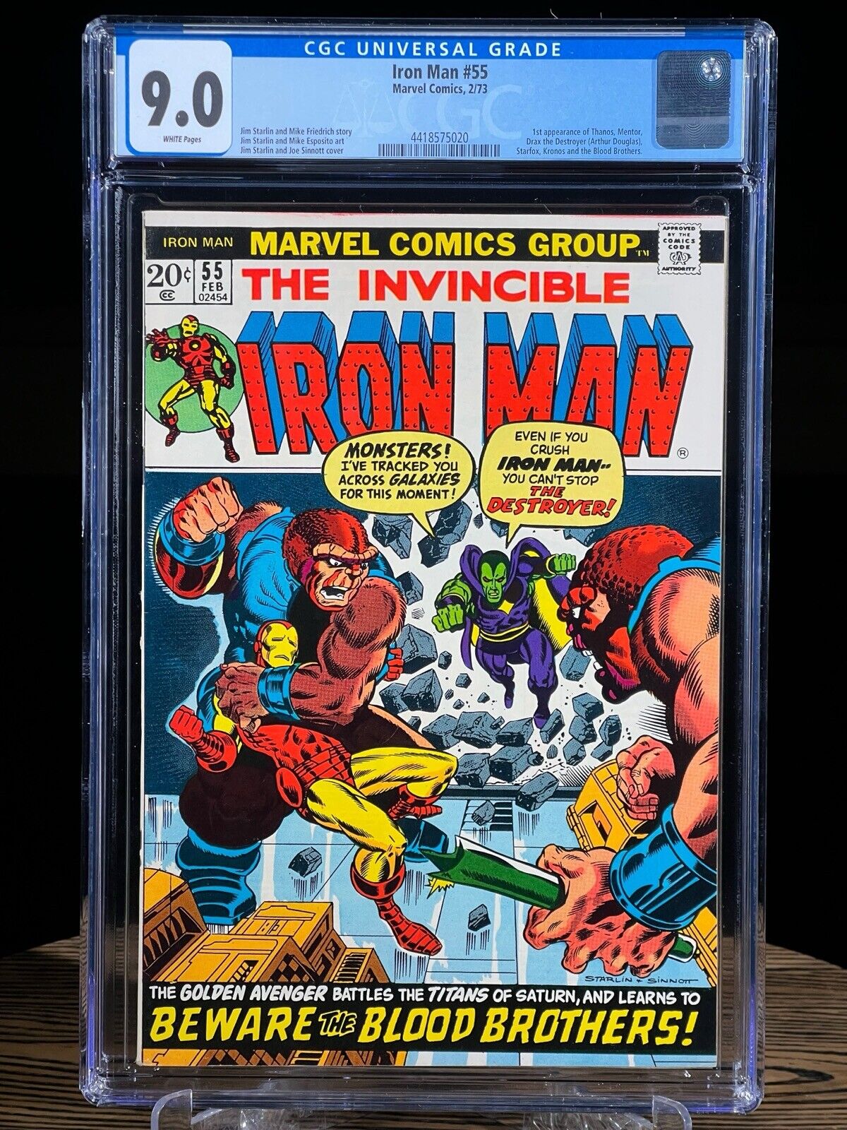 IRON MAN #55 CGC 9.0 White Pages 1st Appearance THANOS Eros KEY ISSUE GRAIL