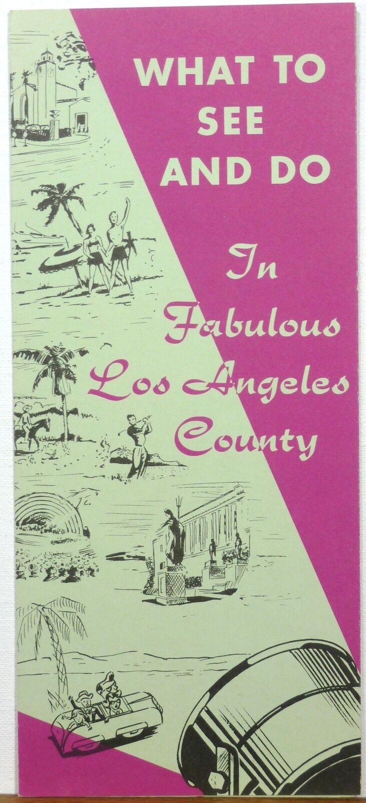 1957 Los Angeles County California what to do and see vintage tourist brochure b