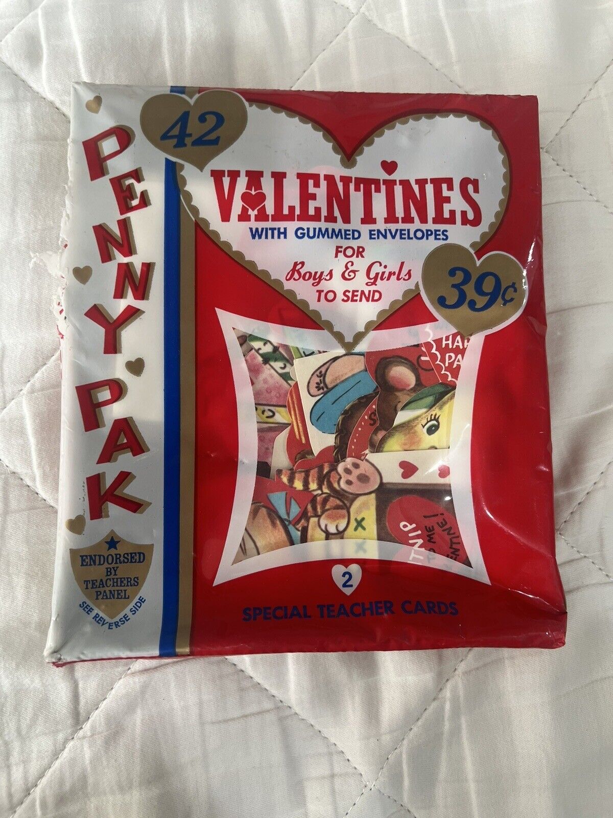 42 Vintage Valentine Cards 1950s Penny Pak ephemera Valentines Lustre Brite