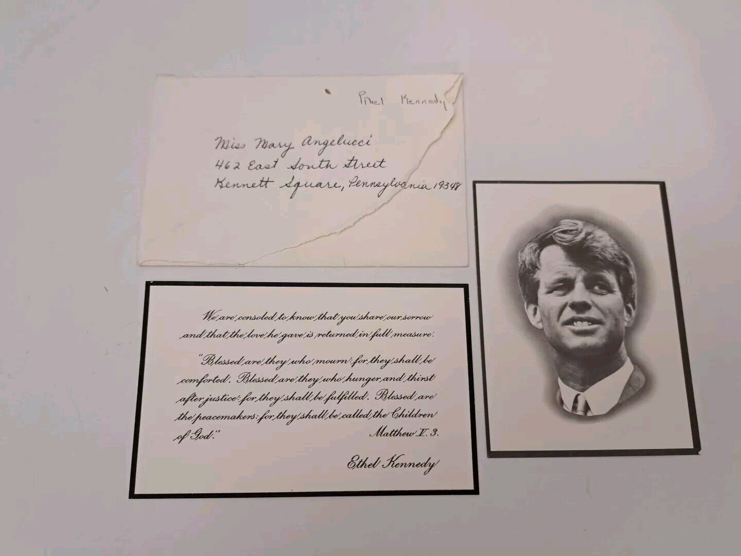 Robert F Kennedy Funeral FRK Funeral Mass Prayer Card 1968 Ethel Kennedy