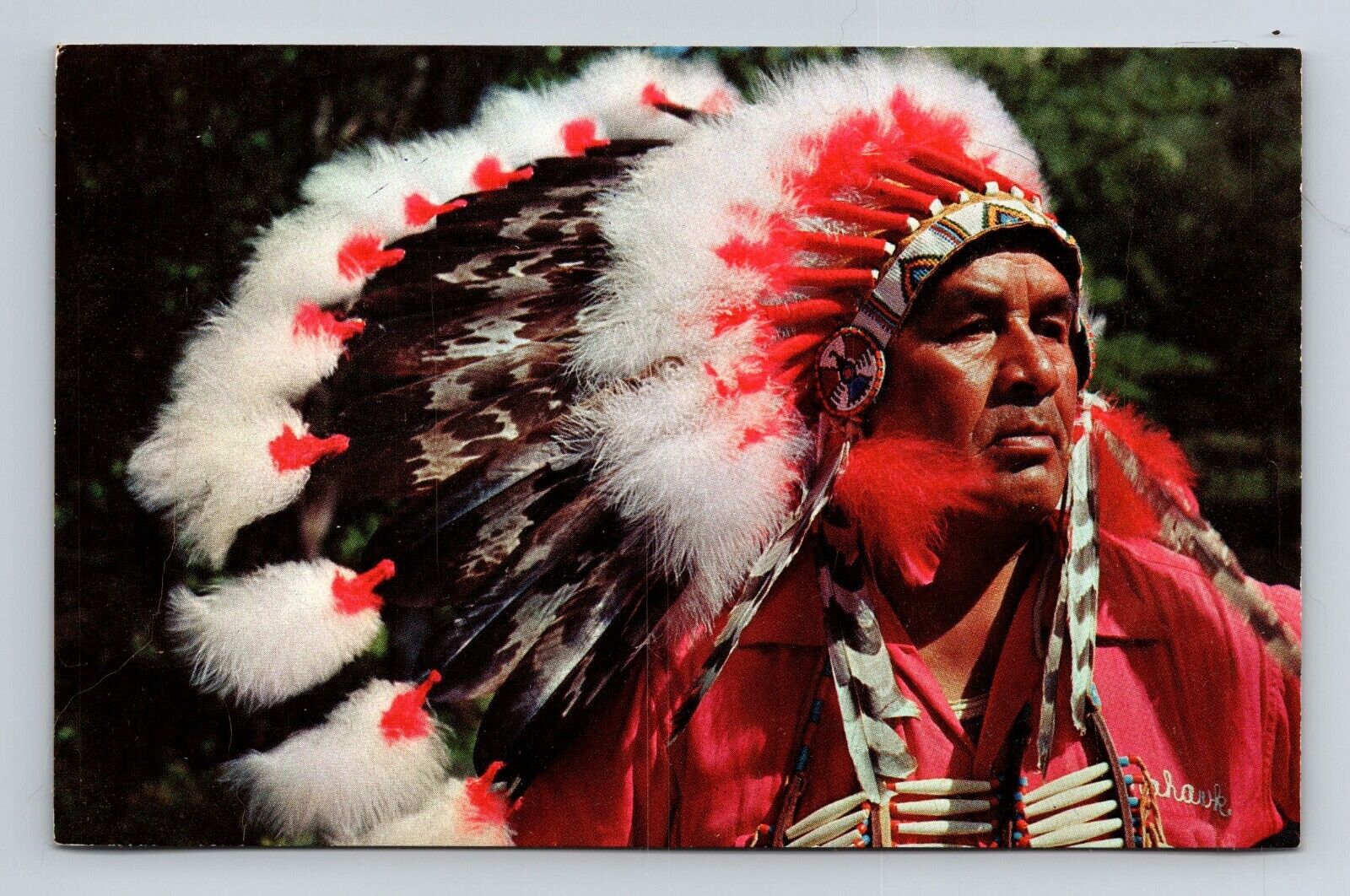 1956 postcard post card Cherokee Indian Cherokee North Carolina chrome unposted