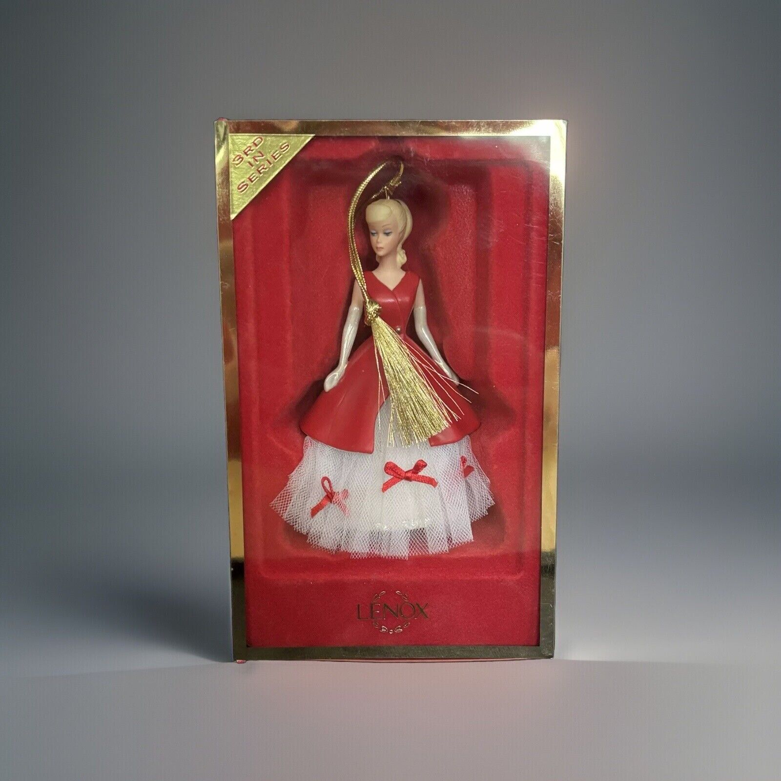 Lenox 2005 Barbie Porcelain Holiday Dance Christmas Ornament “3rd in Series”
