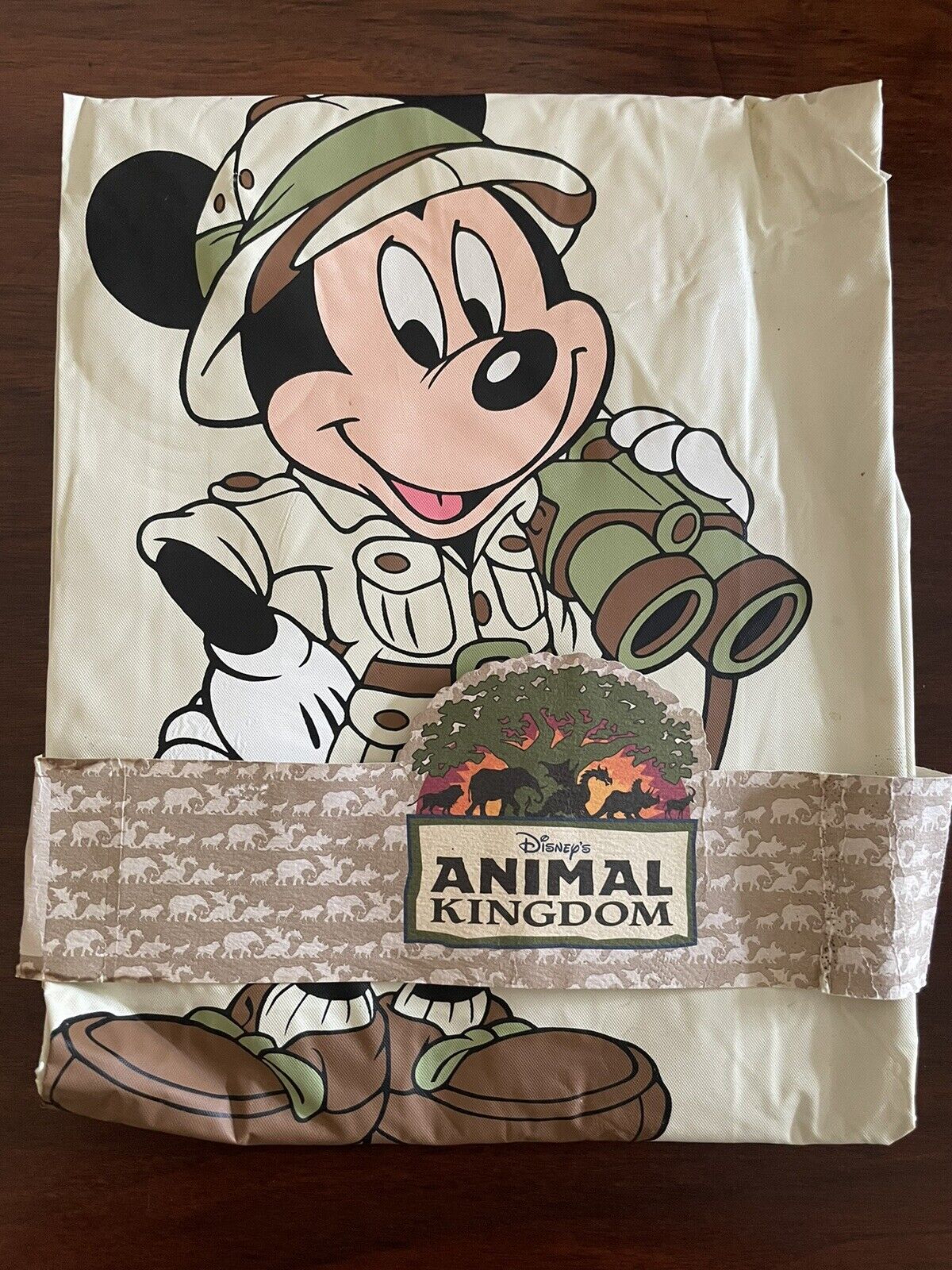 Vintage Disney\'s Animal Kingdom Mickey Mouse Adult Rain Poncho Jacket New READ