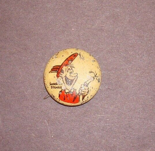 1940\'s Kellogg’s Pins Smokey Stover Comic Book Character Button Pin RARE