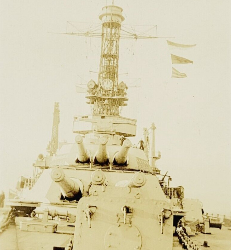 c1923 Photo USS Mississippi BB-41 Battleship at Sea - New Mexico Class Warship