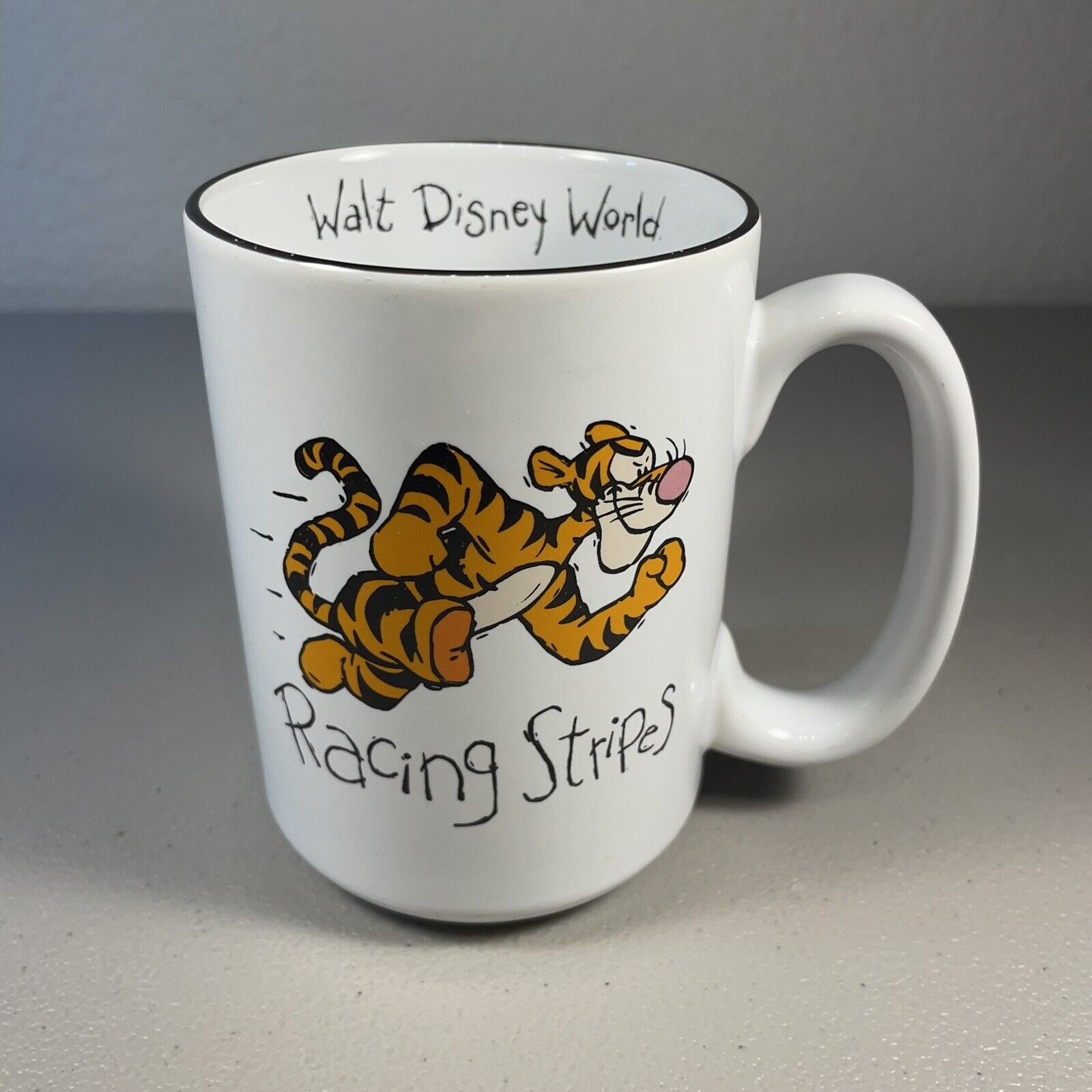 Walt Disney World Tigger from Winnie the Pooh Racing Stripes Coffee Mug Cup USED