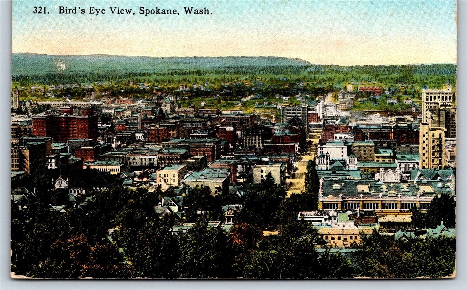 WA Spokane, Bird\'s Eye View, DB Posted 1922
