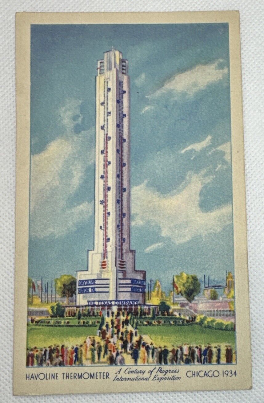 Chicago, Illinois IL Historical Havoline Thermometer Vintage Unposted Postcard