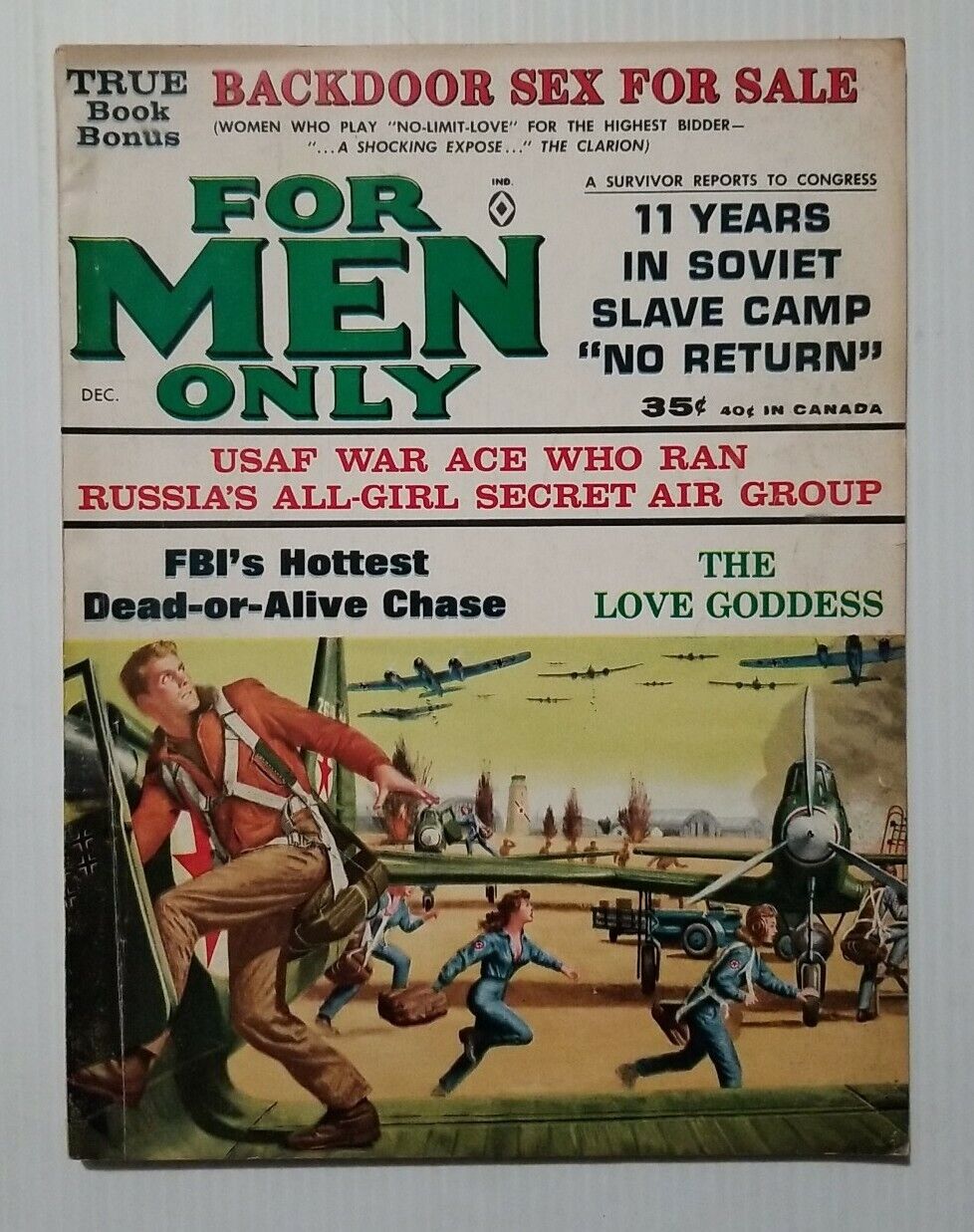 FOR MN ONLY Dec 1963 Mens Pulp Fiction Magazine War Stories True Book Bonus