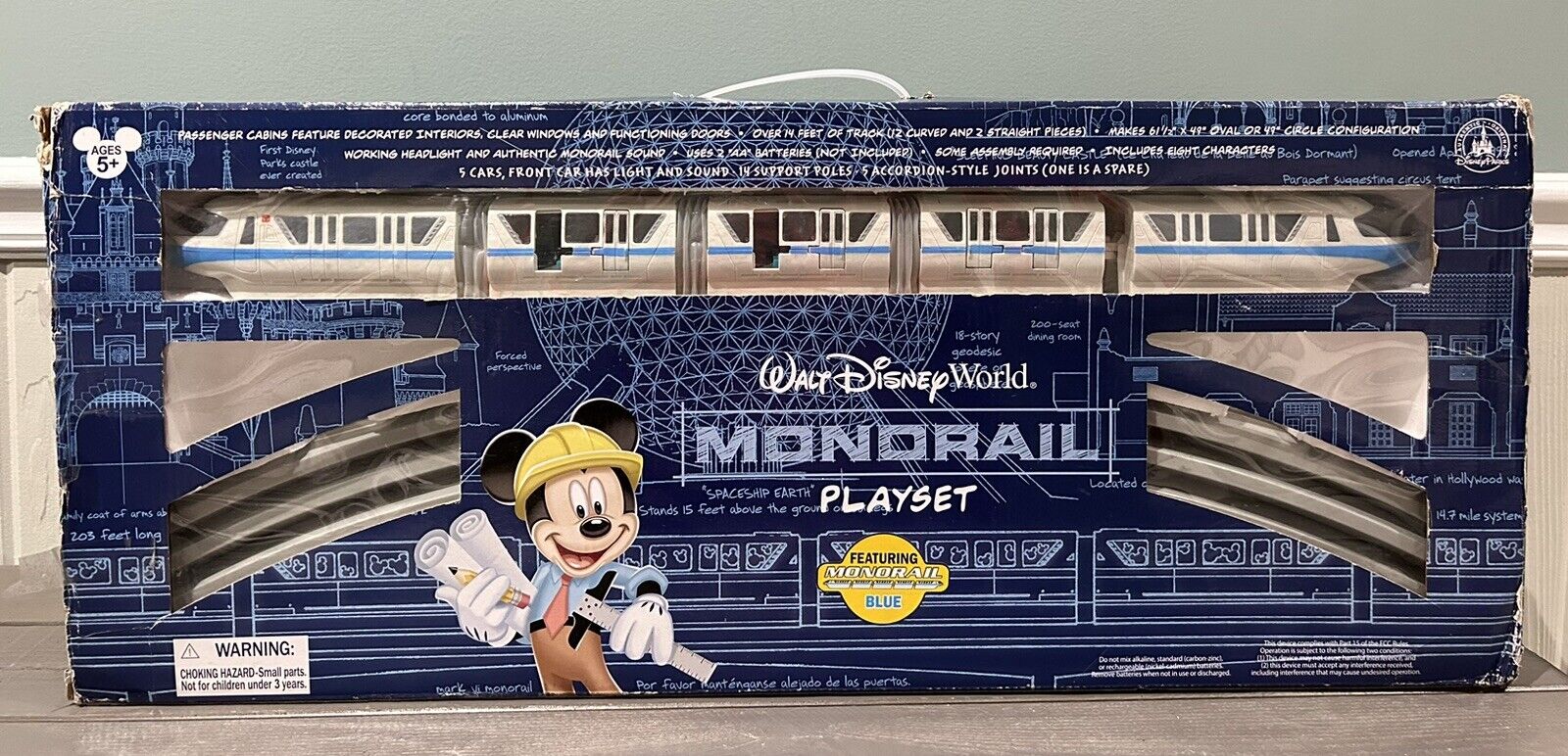 Walt Disney World Monorail Playset Blue  - Tested Read Desc