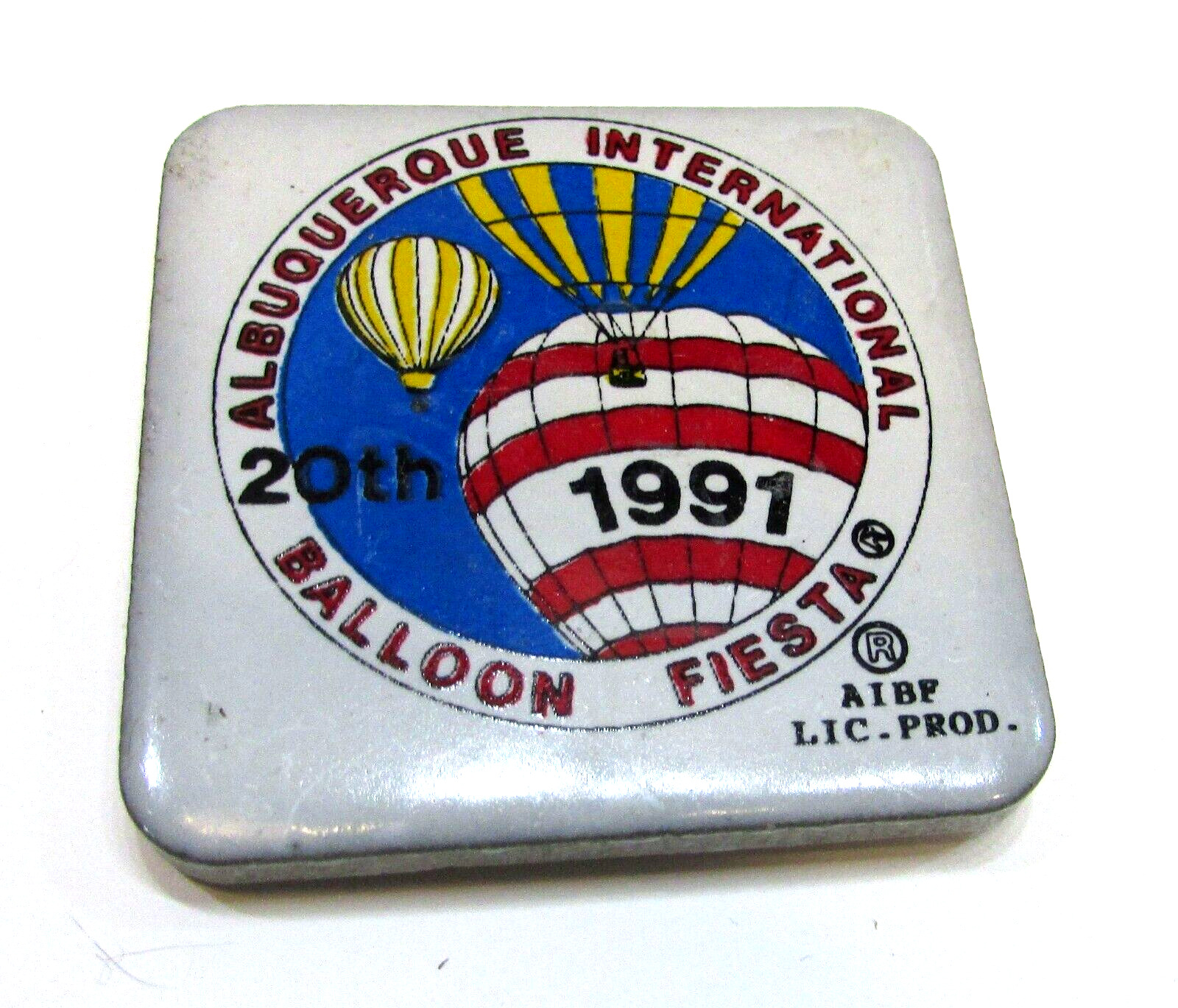 Vintage 20th 1991 Albuquerque International Balloon Fiesta Porcelain Magnet