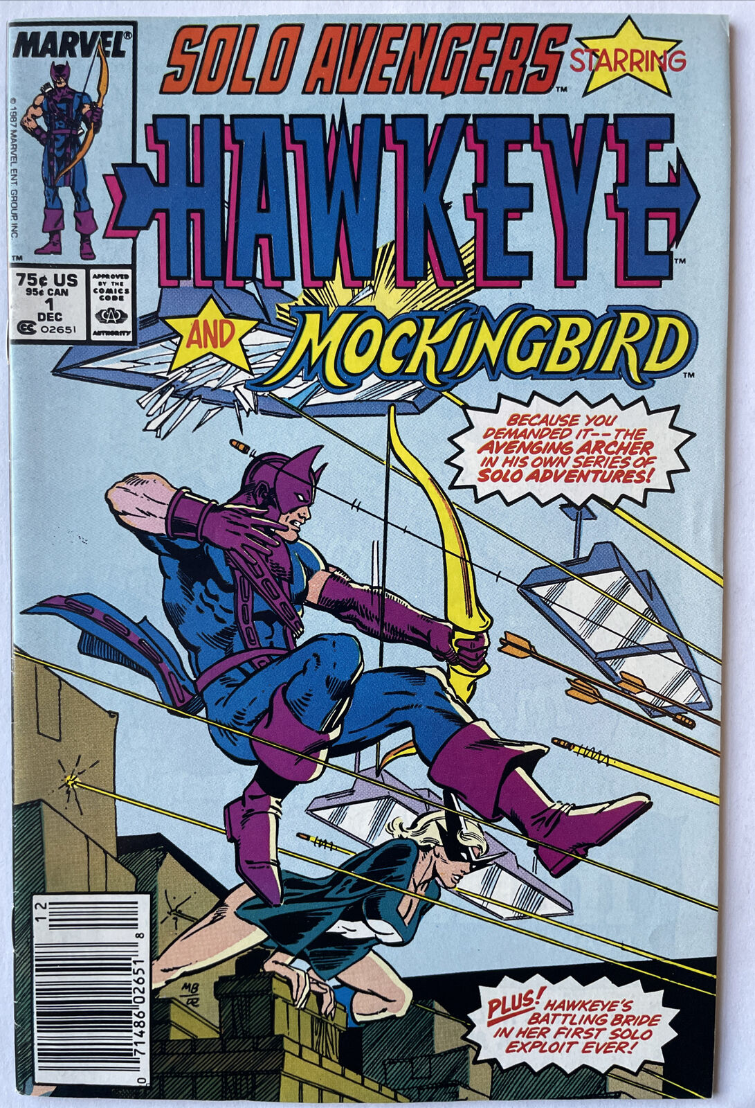 Solo Avengers #1 Newsstand KEY 1st Mockingbird Solo Story Jim Lee Art Hawkeye