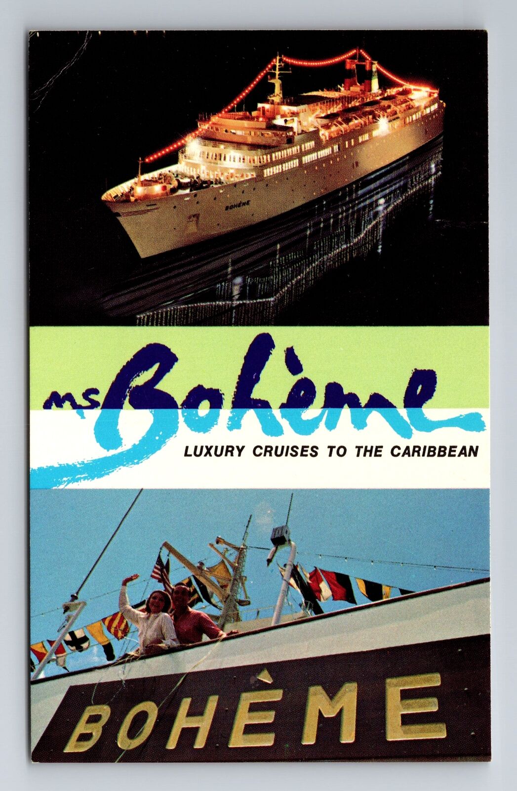 Miami FL- Florida, MS Boheme, Antique, Vintage Souvenir Postcard