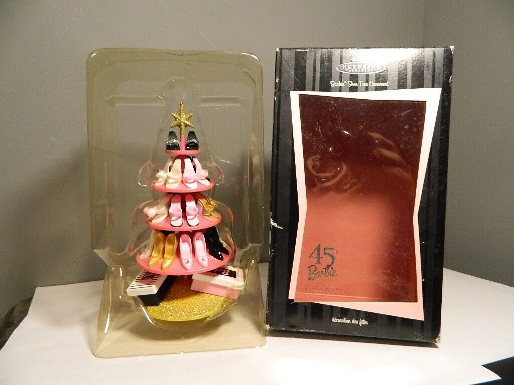 2004 Hallmark Keepsake Ornament Barbie Christmas Shoe Tree 45th Anniversary