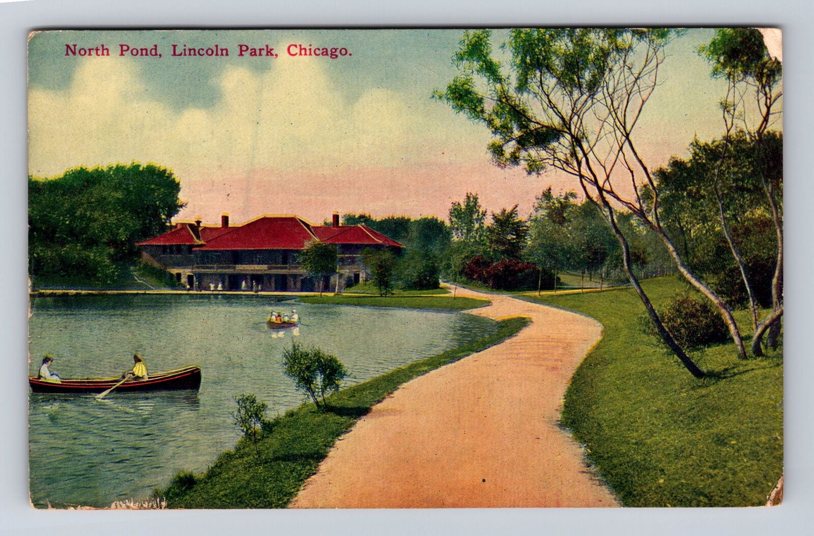Chicago IL-Illinois, North Pond, Lincoln Park, Antique, Vintage c1912 Postcard