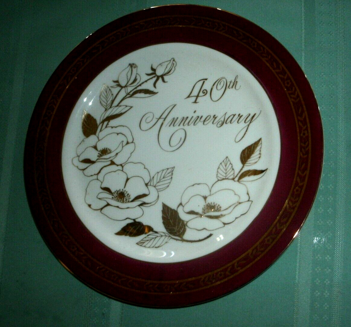 VINTAGE 40TH HAPPY ANNIVERSARY PLATE\' BY SIMSON\' made in japan-free ship