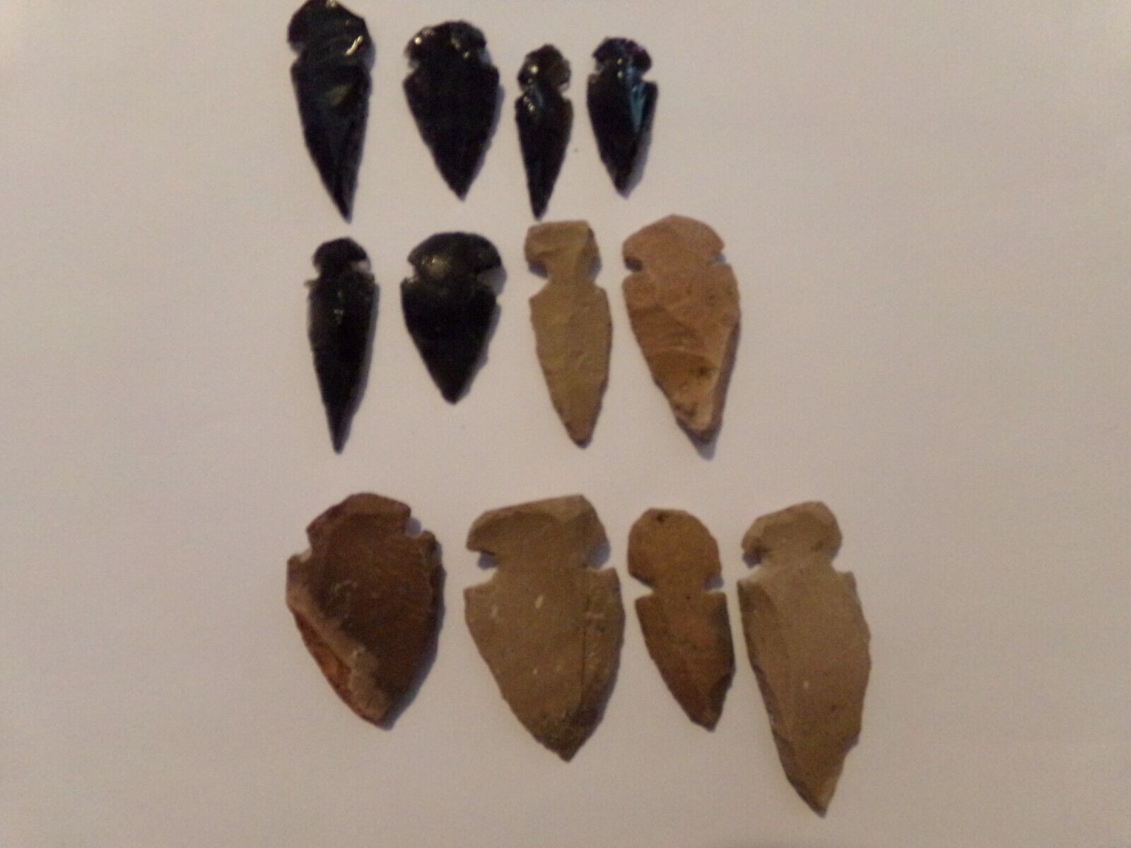 50 stone or obsidian arrowheads bird points replica arrowheads bulk collection