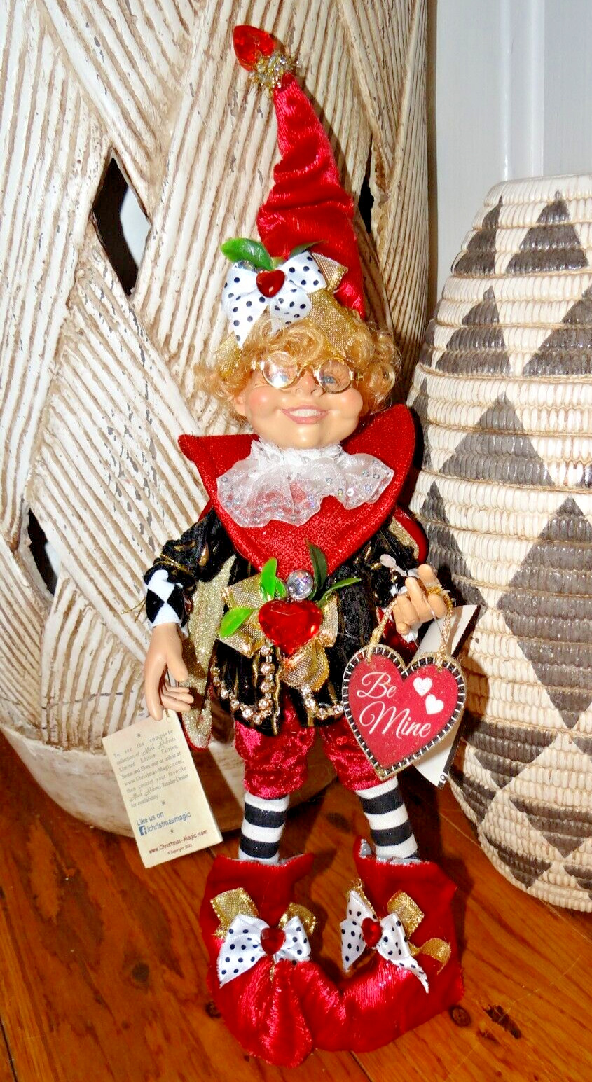 Mark Roberts “Be Mine Elfin Boy” Valentines Day Elf Figurine 13 Inches Tall