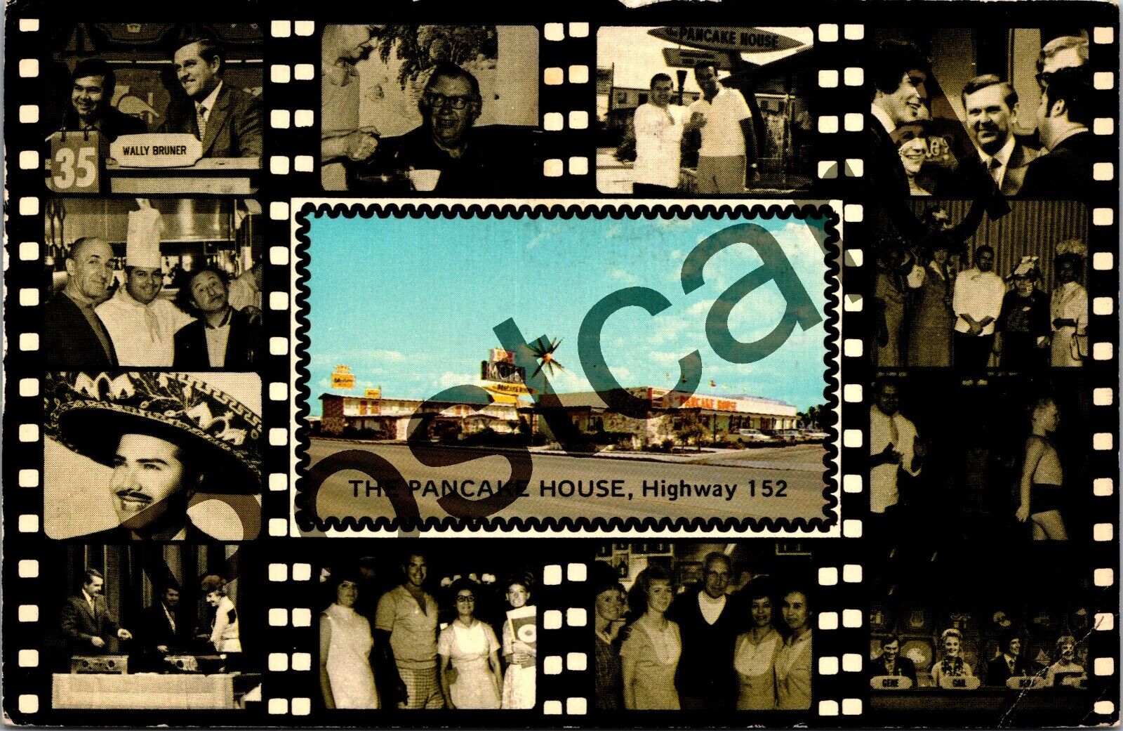 c1960\'s THE PANCAKE HOUSE, Los Banos CA, Chef Jess Monroy,  postcard jj190