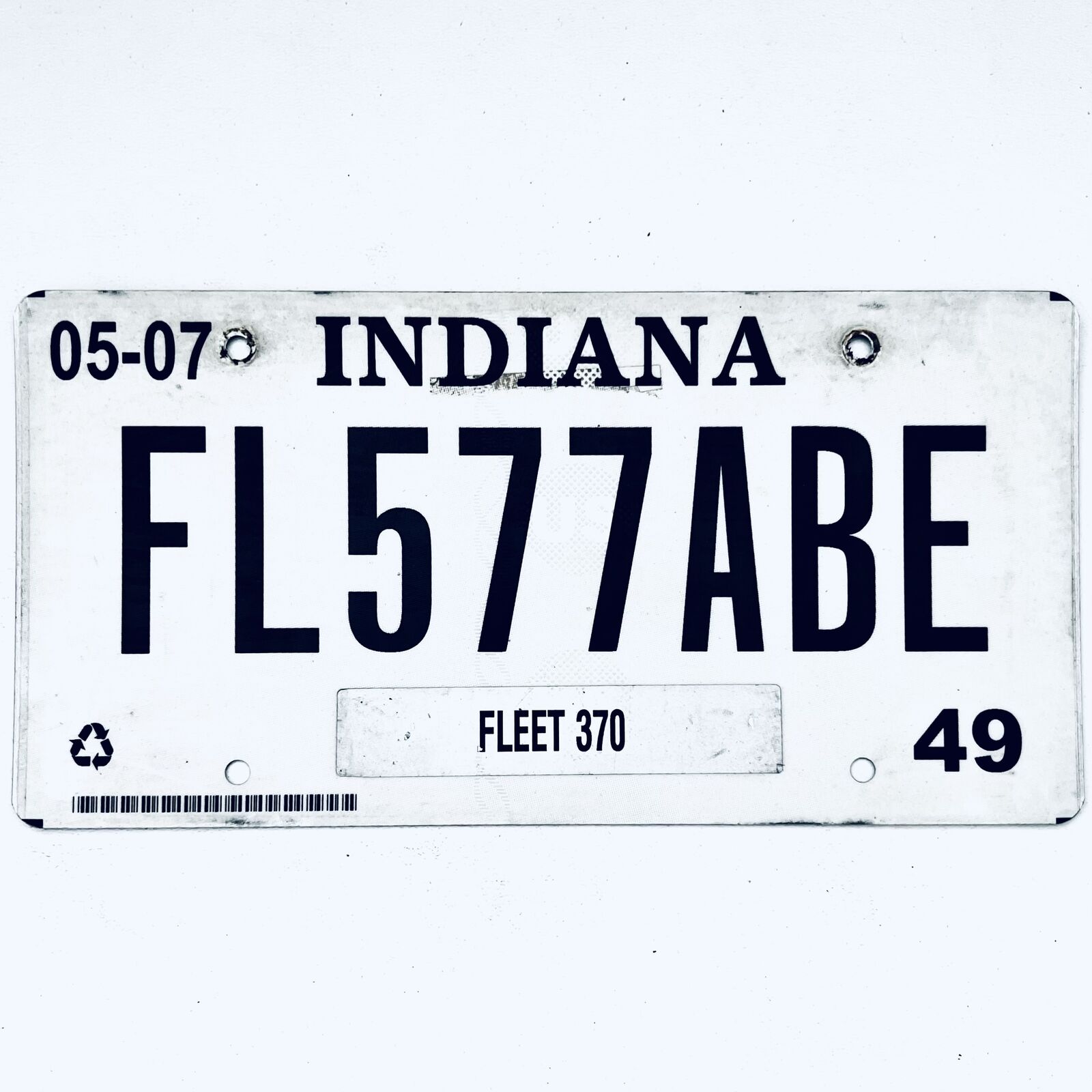 2007 United States Indiana Marion County Fleet License Plate FL577ABE