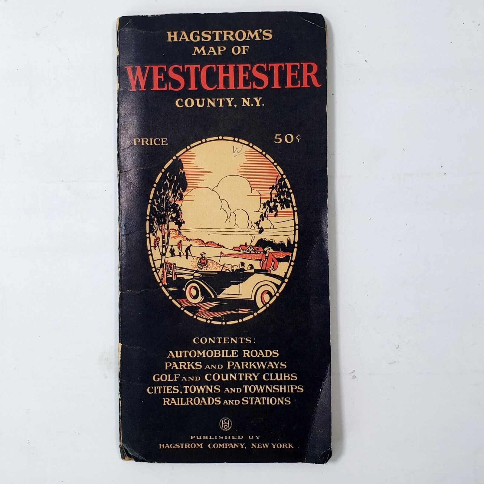 Hagstrom\'s Map of Lower Westchester County, NY Metropolitan Area 1950. 