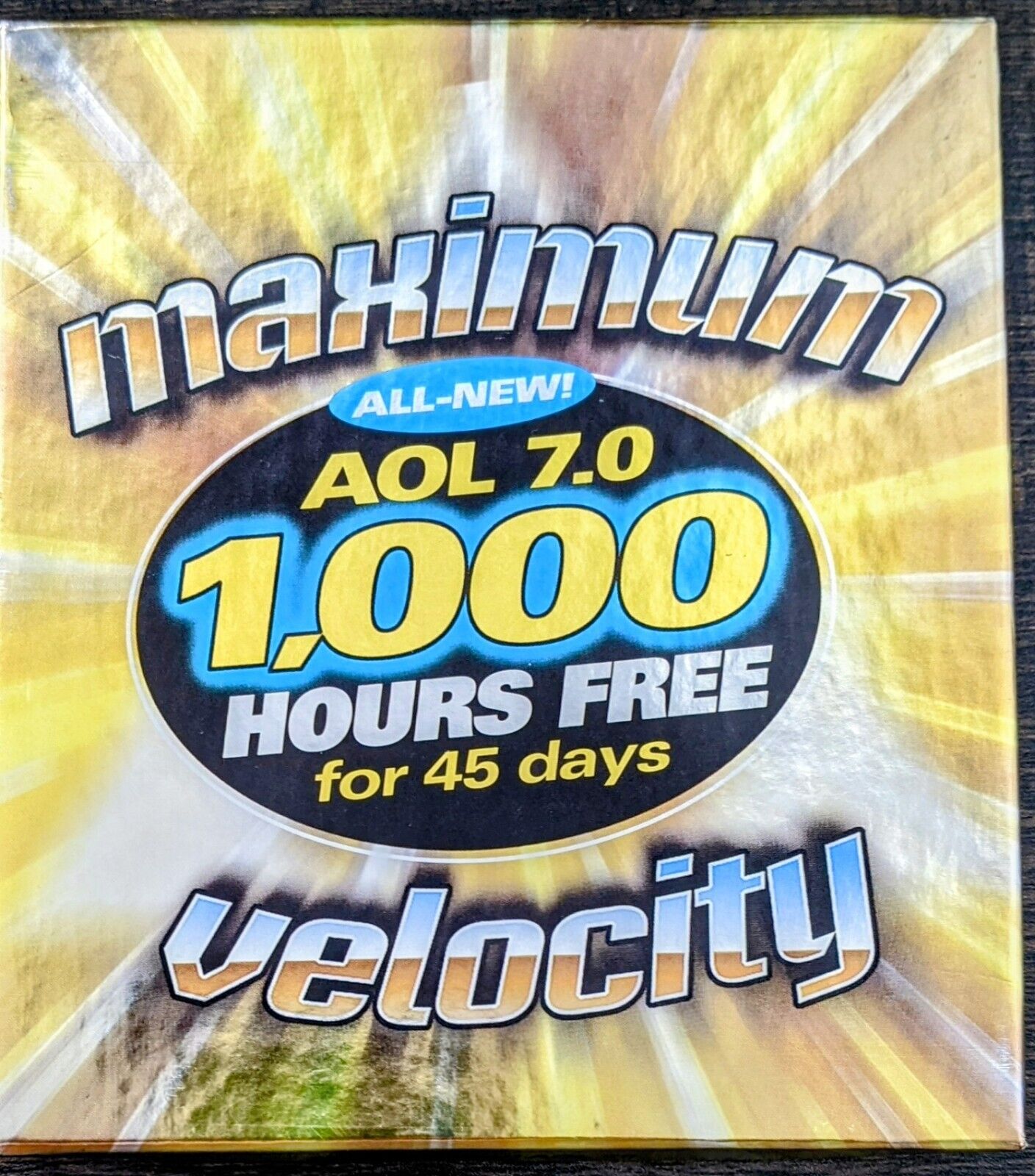 MAXIMUM VELOCITY America Online Collectible / Install Disc, AOL CD, v7.0 Vintage