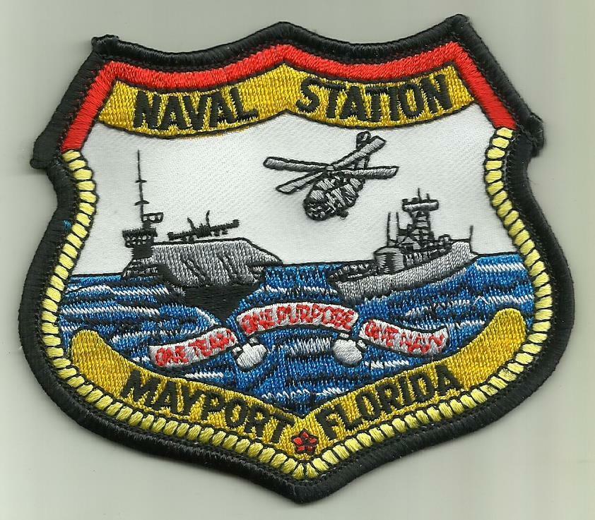 NAVAL STATION MAYPORT FLORIDA U.S.NAVY PATCH AIRCRAFTCARRIER FIGHTERJET HELO FLY
