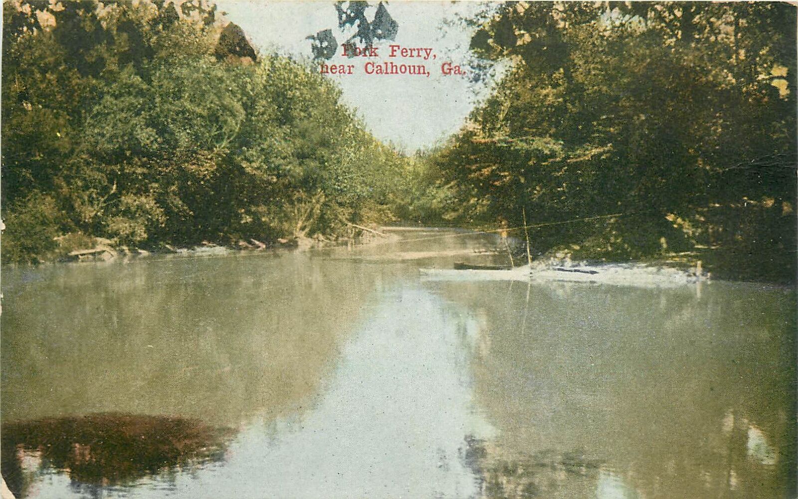 Georgia, GA, Calhoun, Fork Ferry 1910's Postcard