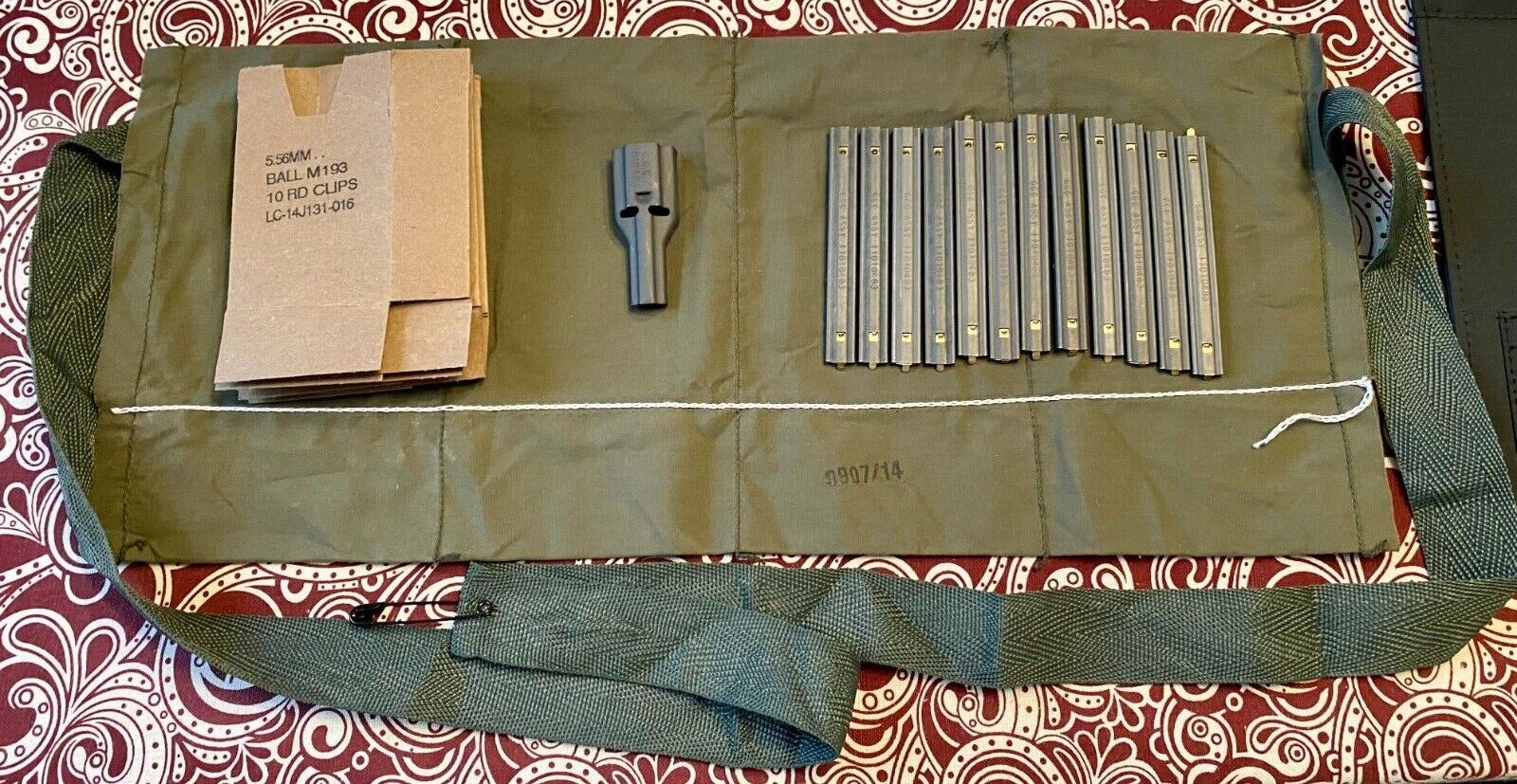 Original U.S. Military Surplus 5.56 MM/223 Bandolier Repack Kit w/Spoon + Clips