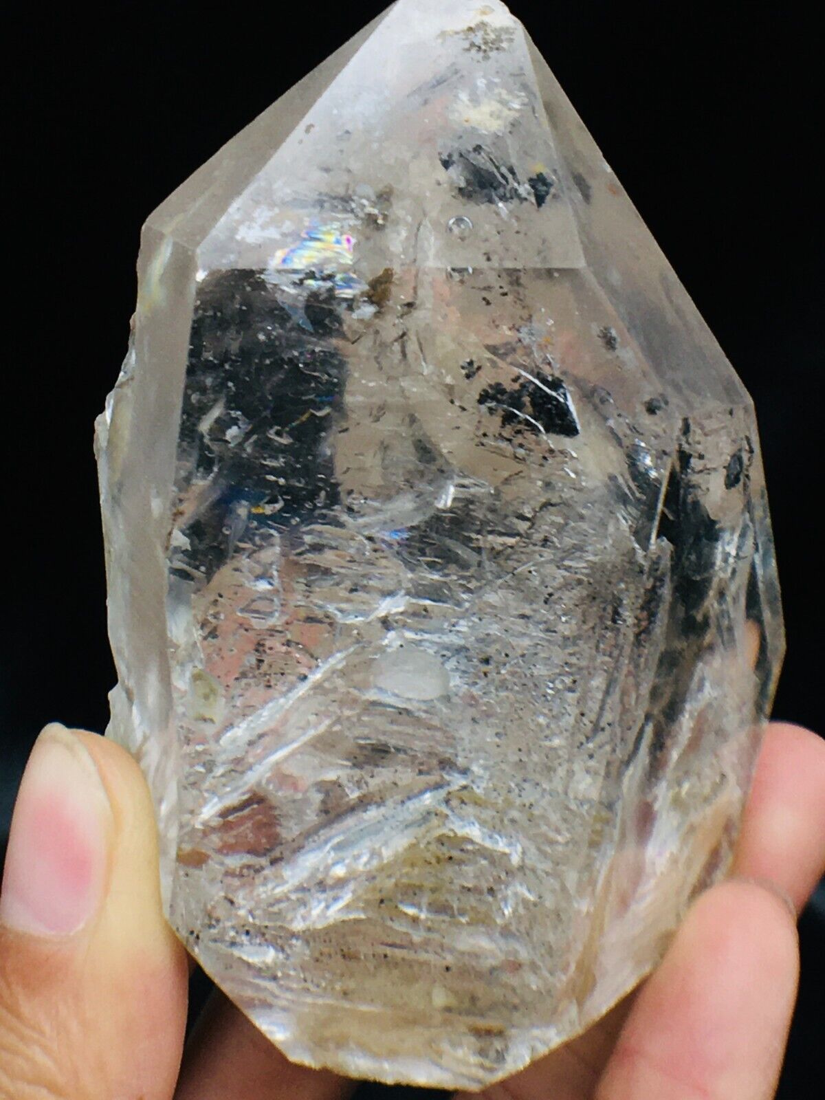 TOP Natural Herkimer Diamond Crystal+excellence quicksand Droplets enhydro 312g