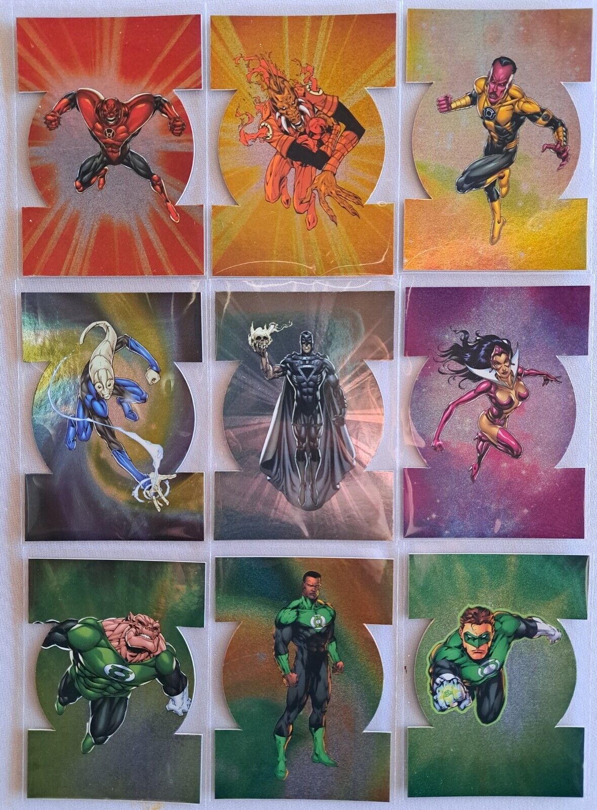 2012 DC New 52 (Cryptozoic) - Complete Set of 9 Lantern FoiI Die-Cut Inserts 
