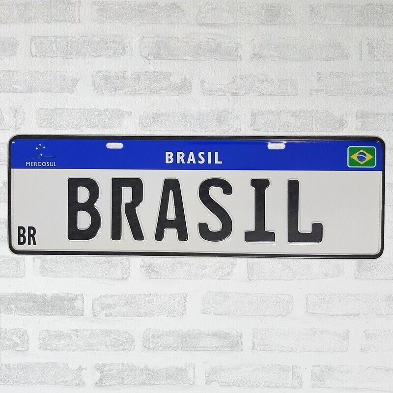 Exclusive Custom Personalized ALUMINUM - Real Brazil License Plate - YOUR TEXT