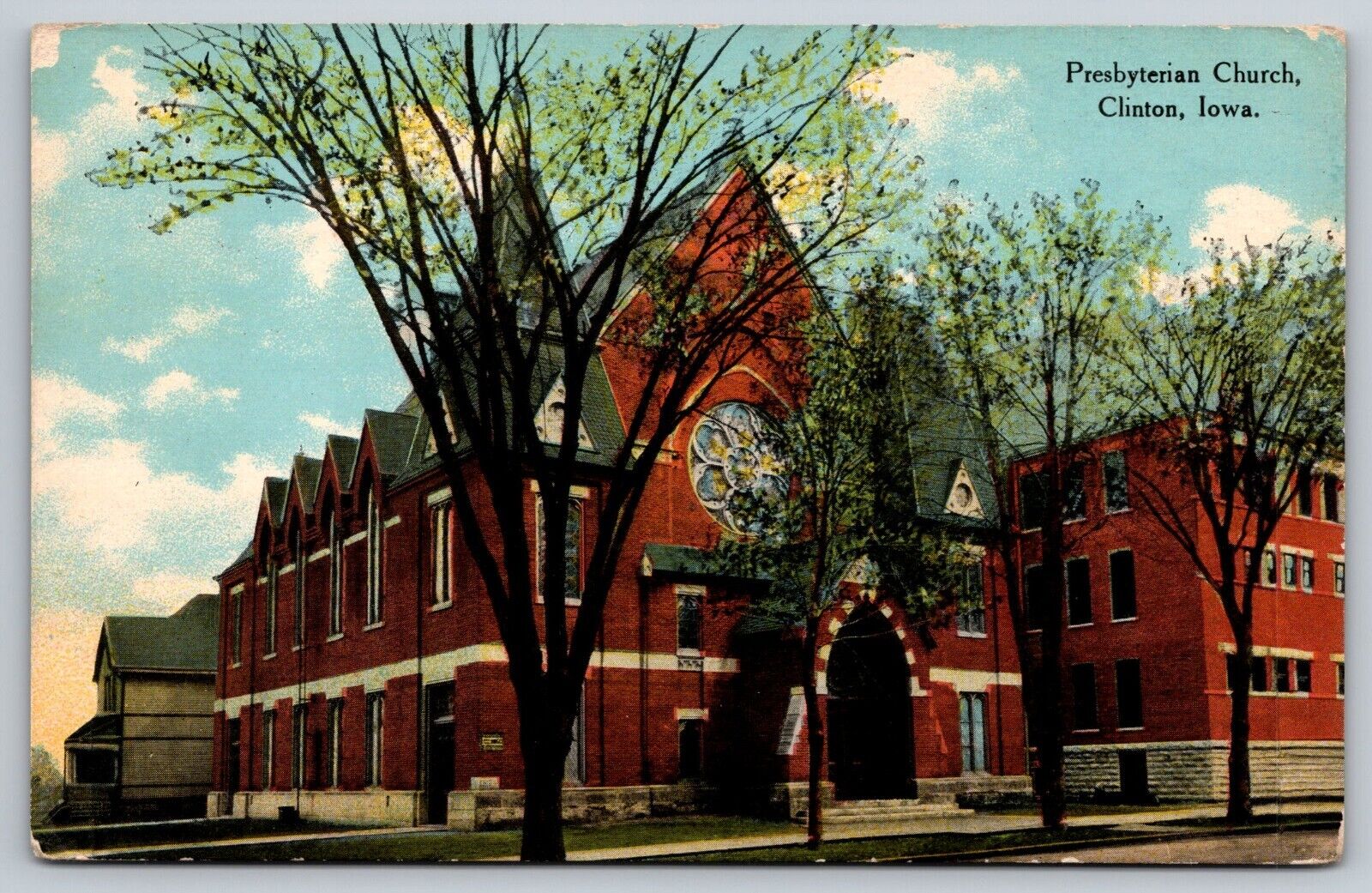 Postcard Iowa Clinton Presbyterian Church  3H