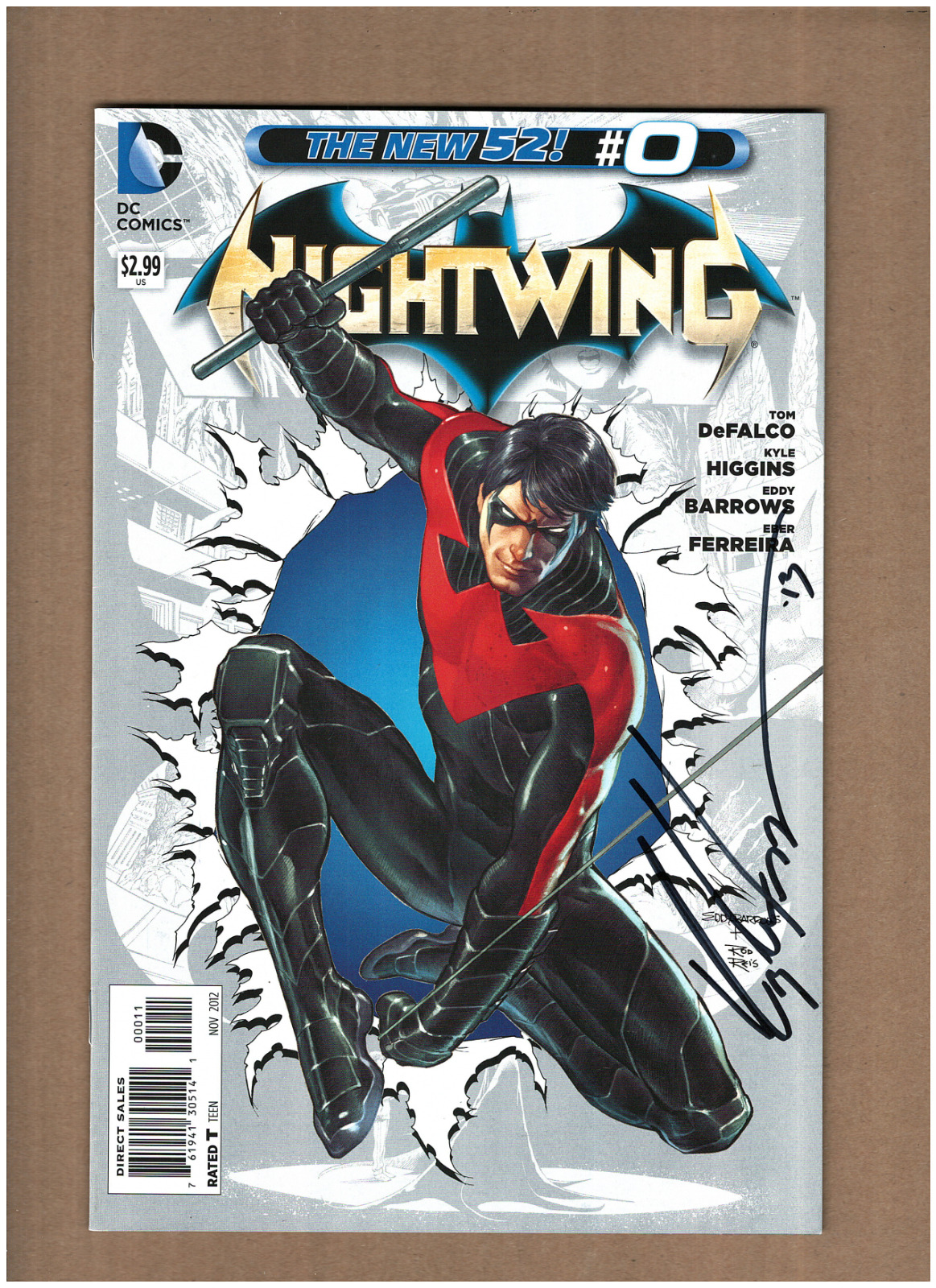 Nightwing #0 DC 2012 New 52 Signed by Kyle Higgins VF/NM 9.0