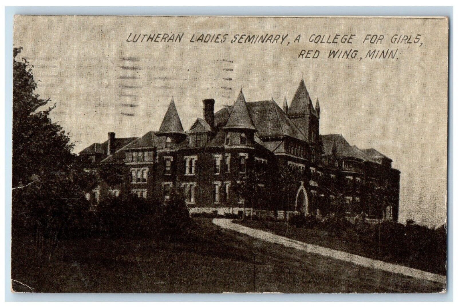 Red Wing Minnesota MN Postcard Lutheran Seminary College Girls Red 1911 Vintage