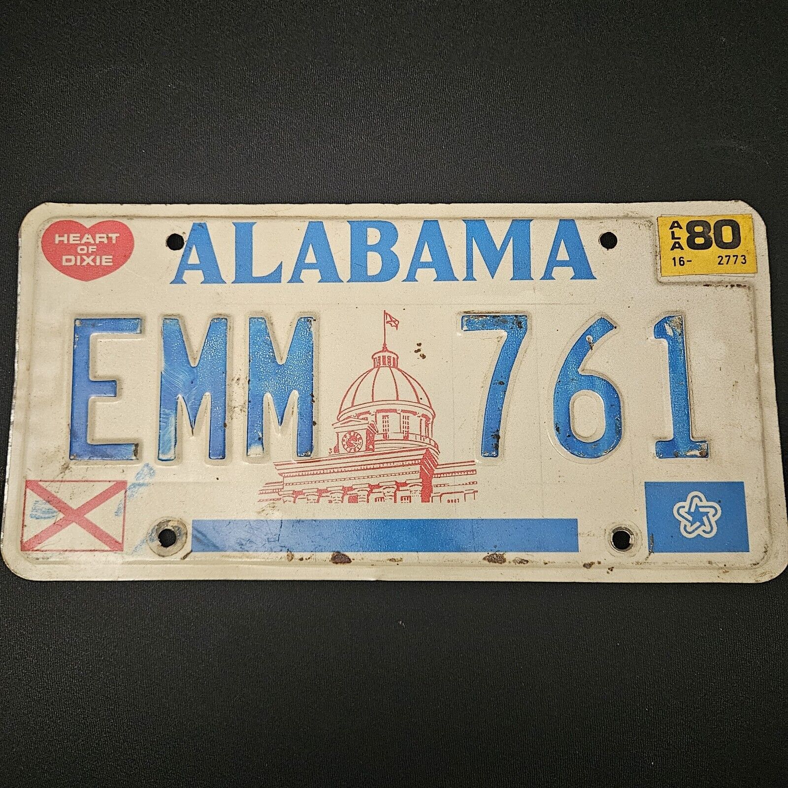 Alabama 1976 - 1981 Heart of Dixie Vintage License Plate