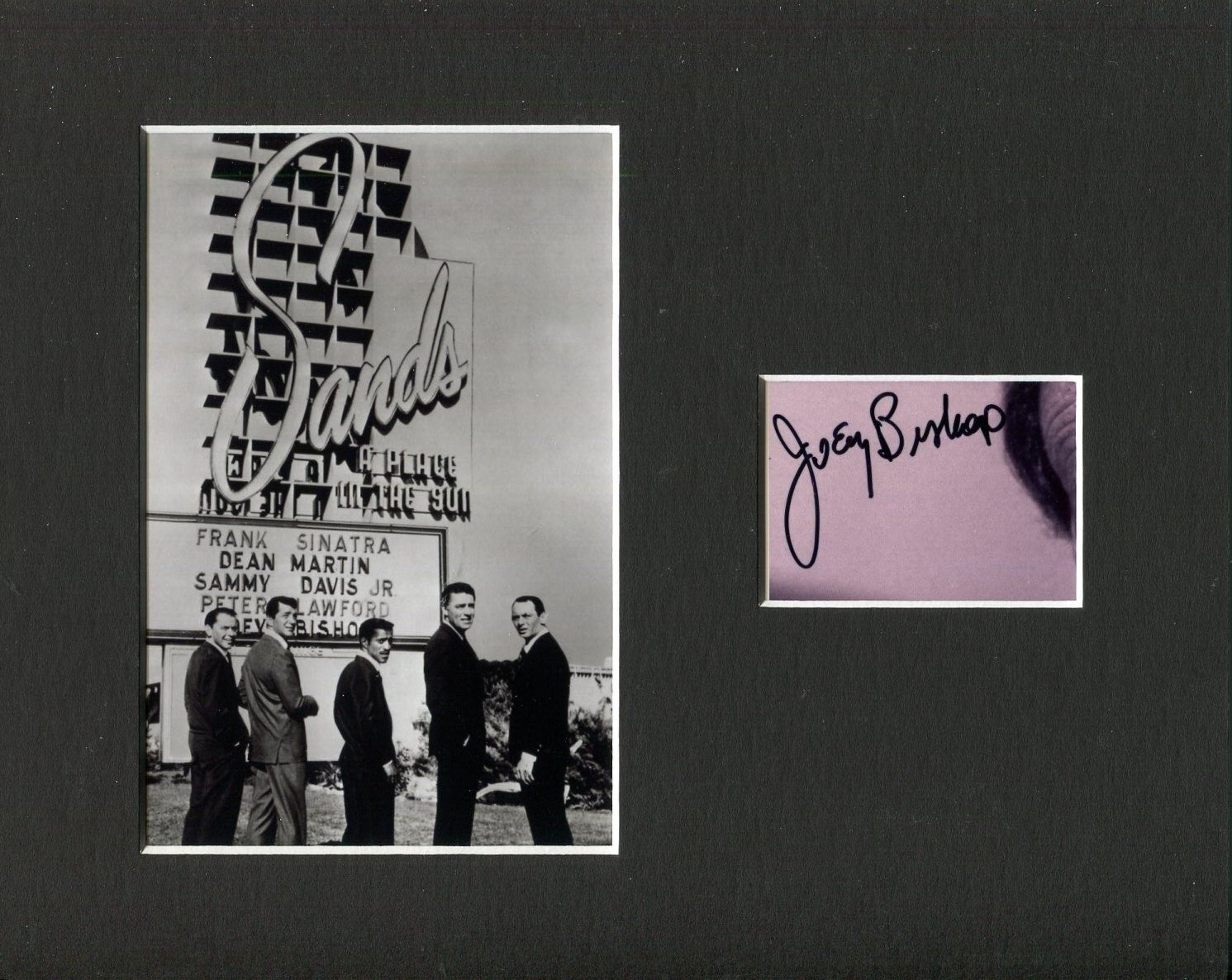 Joey Bishop Rat Pack Signed Autograph Photo Display W/ Frank Sinatra Dean Martin