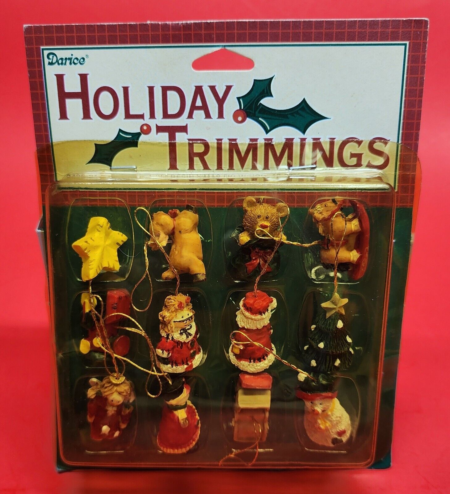 Darice Holiday Trimmings Miniature Unique Resin Christmas Ornaments 12 piece