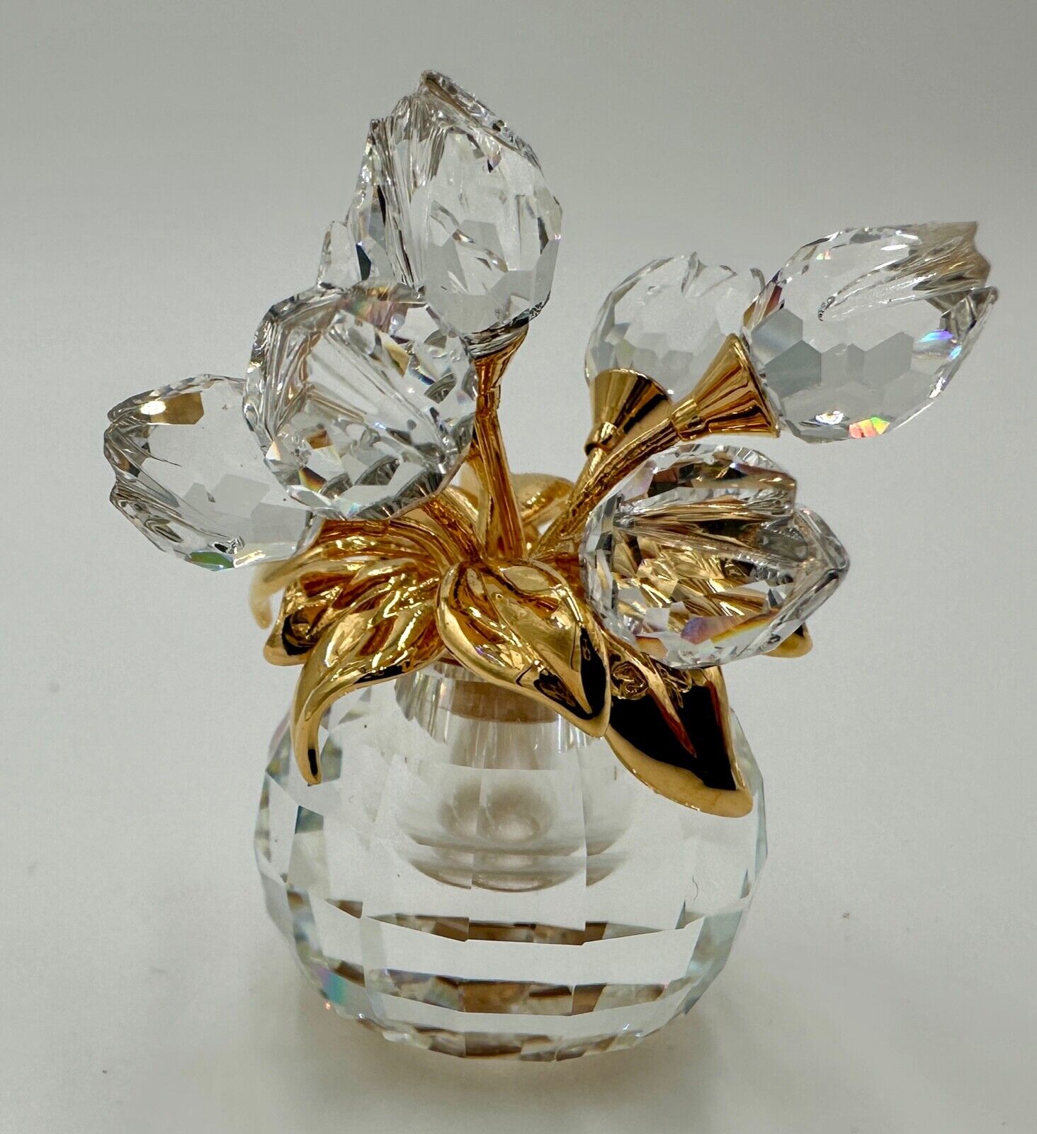 Swarovski Crystal Memories Secrets Rose Vase Flacon w/Gems 2004 Retired NIB