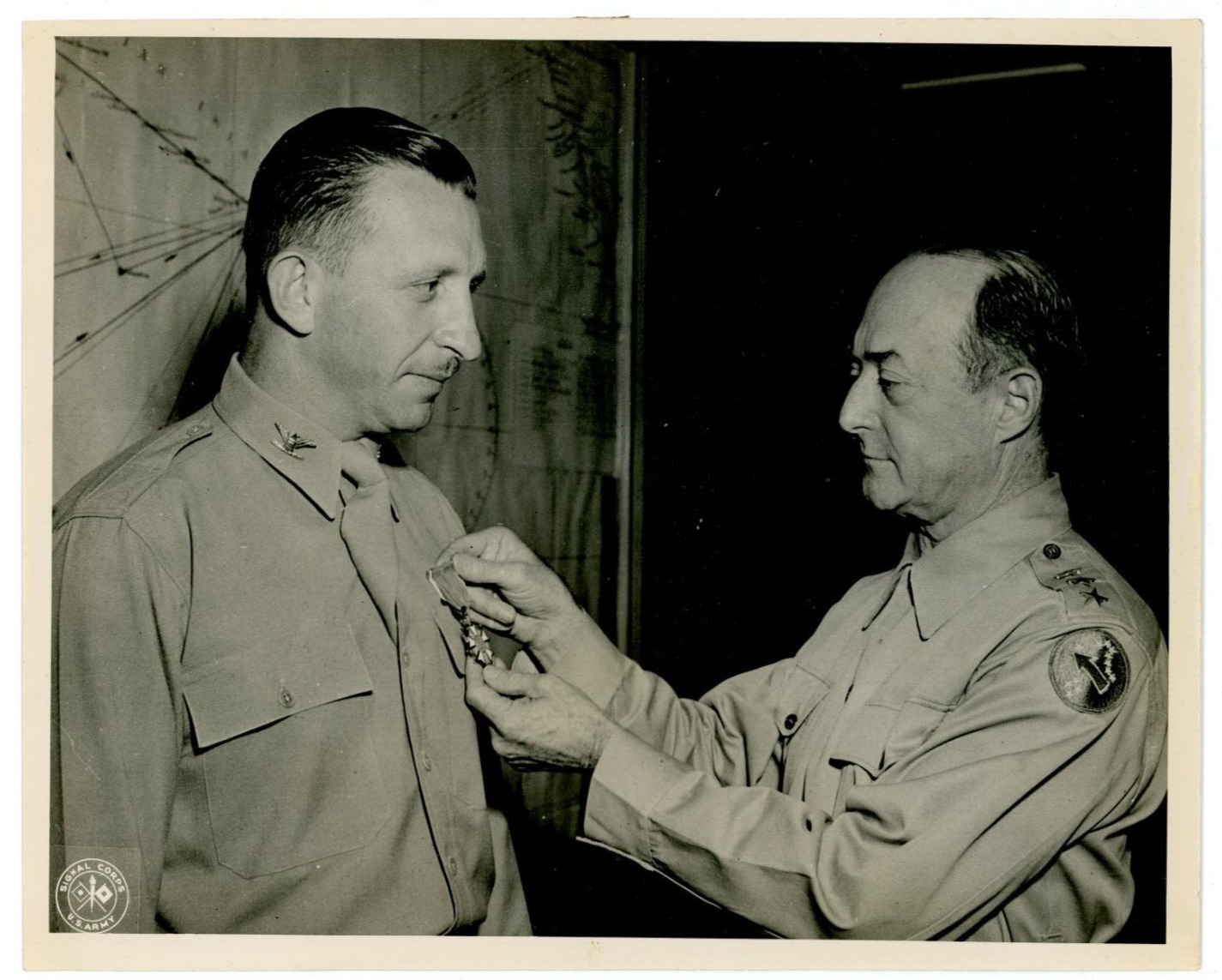 Photograph US Army Signal Corps LT Gen Richardson Pinning FT Shafter Oahu 1945
