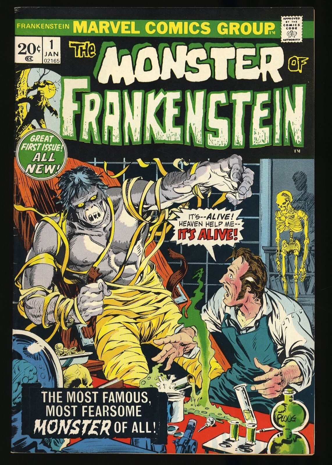 Frankenstein (1973) #1 VF- 7.5 Mike Ploog Cover and Beautiful Artwork
