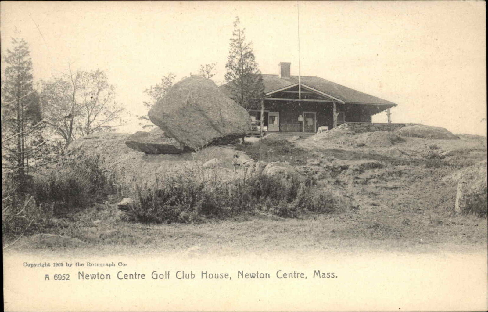 Newton Centre Massachusetts MA Golf Club House c1910 Vintage Postcard