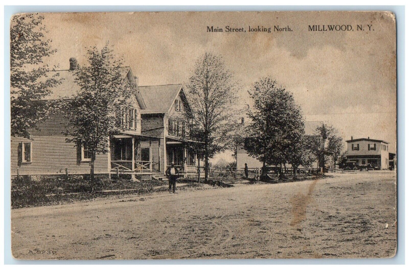 1912 Main Street Looking North Millwood New York NY, Dirt Road Antique Postcard