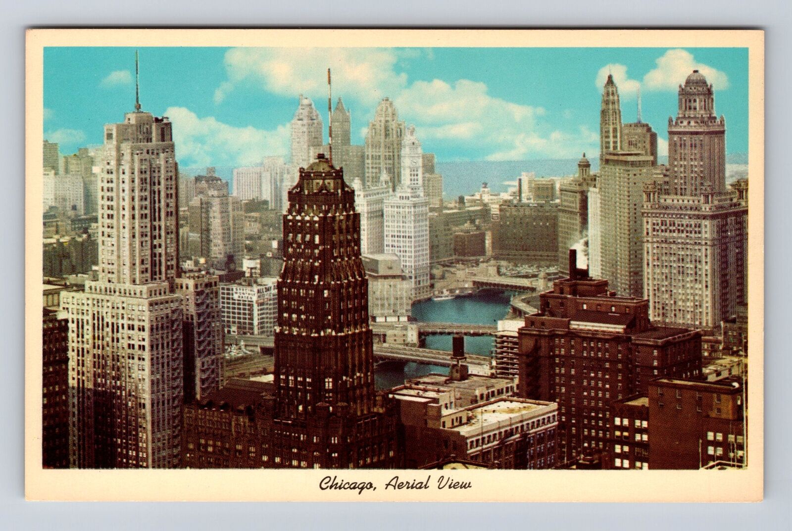 Chicago IL-Illinois, Aerial View East From The Kemper Building, Vintage Postcard