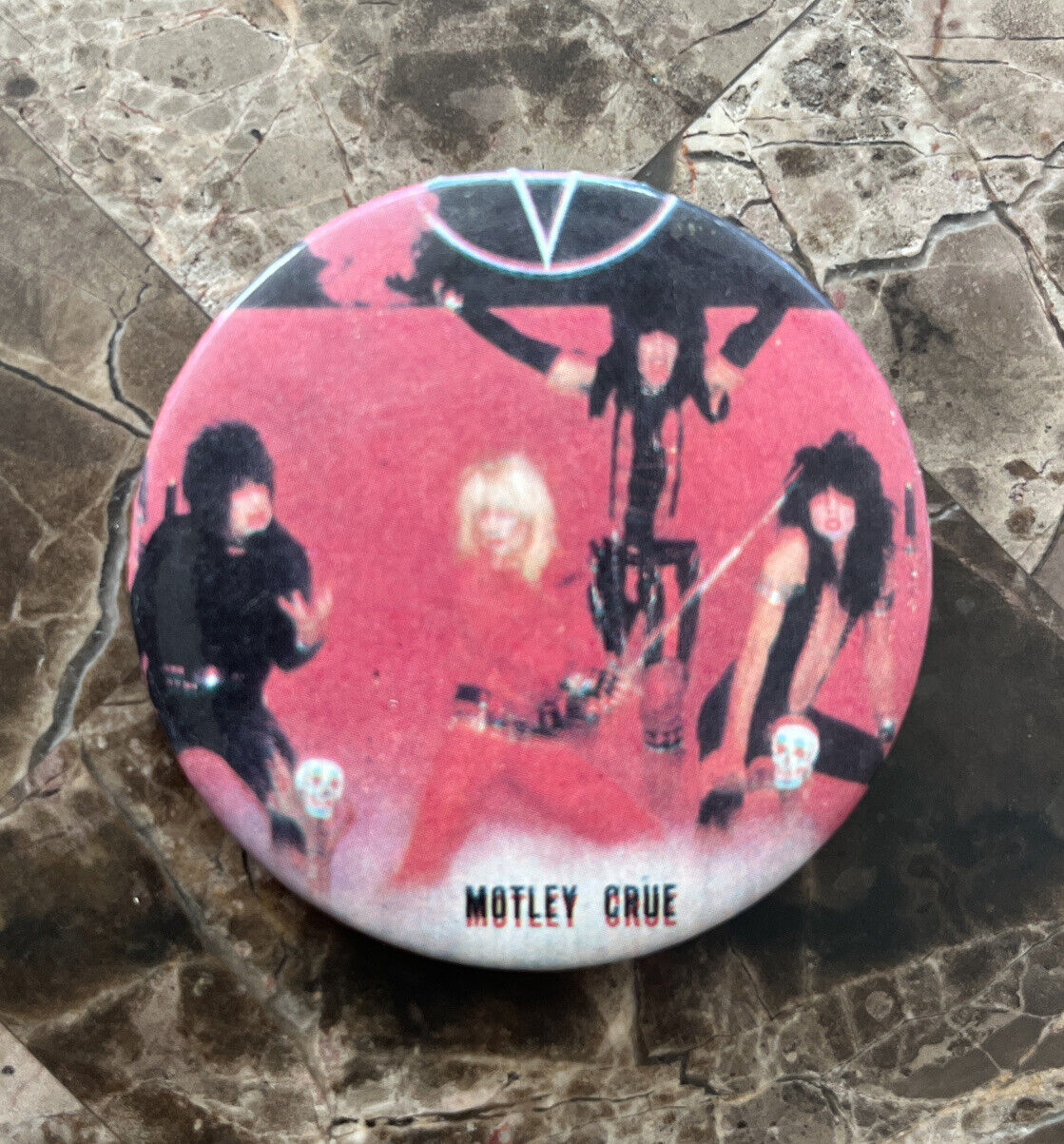 Vintage 1980’s Motley Crue Concert Pinback Button 2.25”