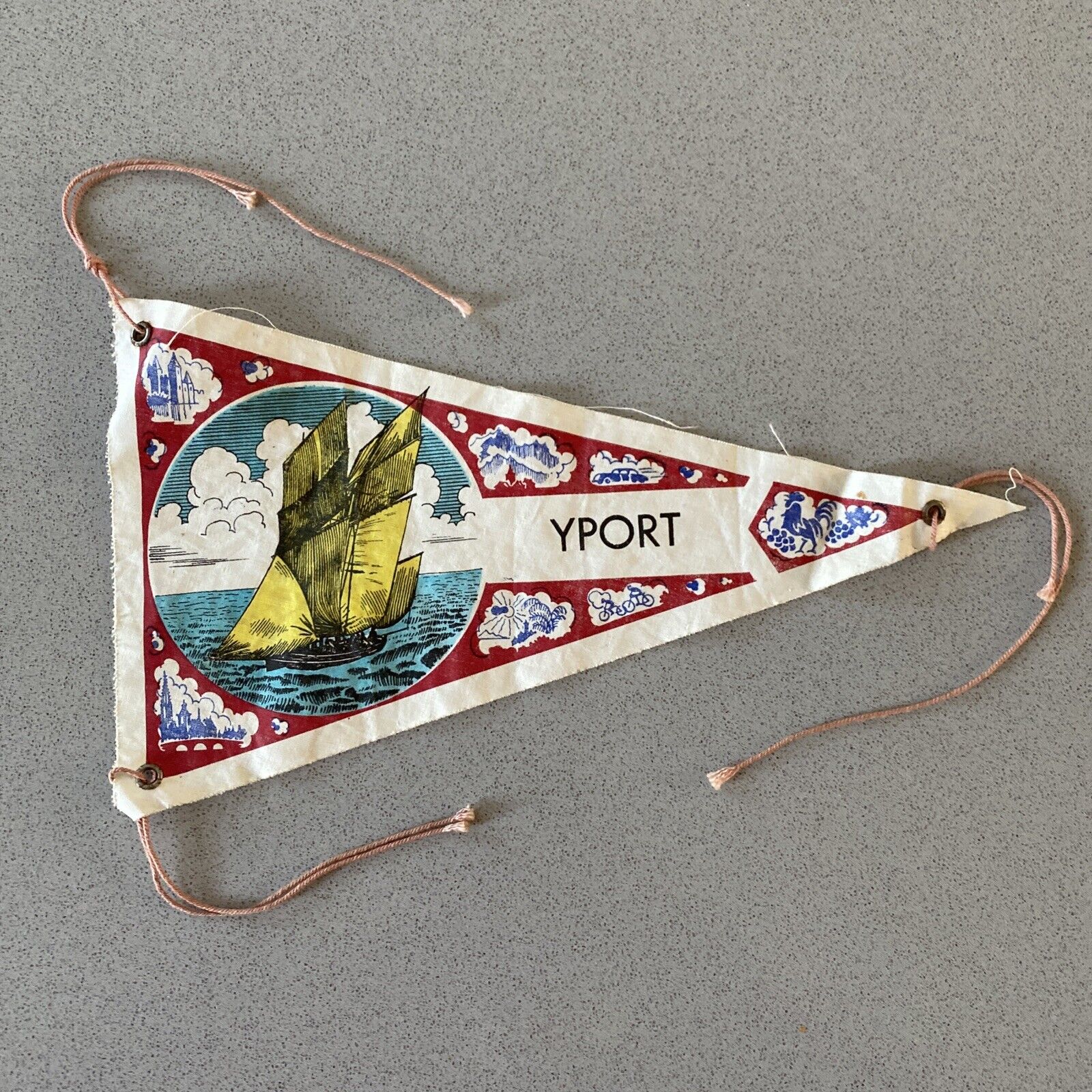 Yport pennant France Vintage Flag Souvenir 10”